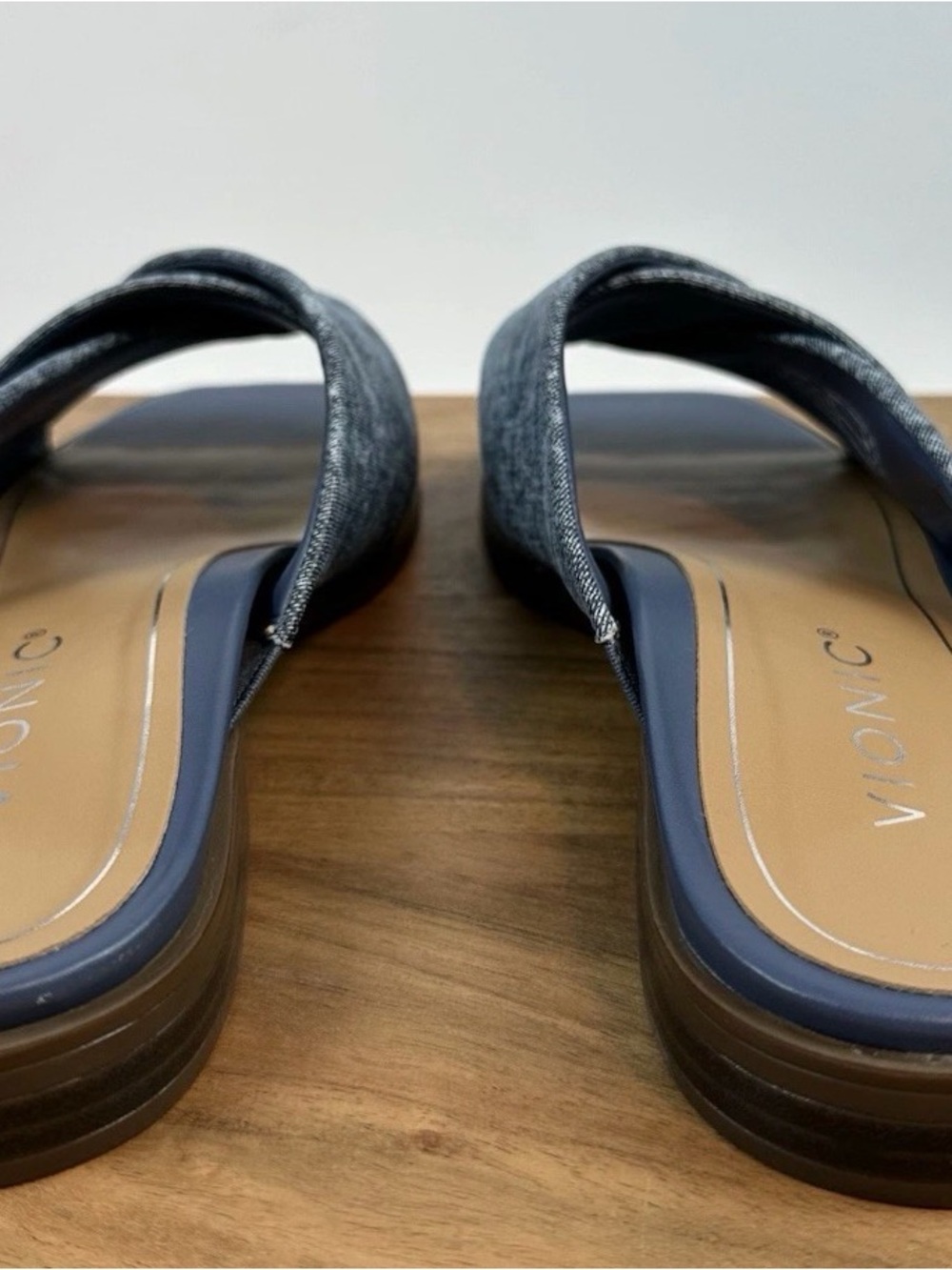 Vionic Blue Slide Mules Cross-Band - Picture 6 of 8
